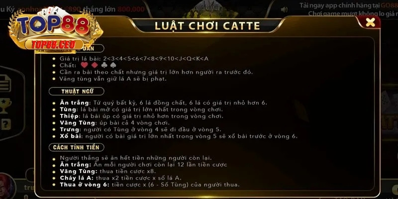 Ưu điểm khi chơi Catte tại cổng game Top88