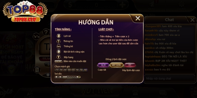 Cách bắt đầu chơi Tài Xỉu tại Top88