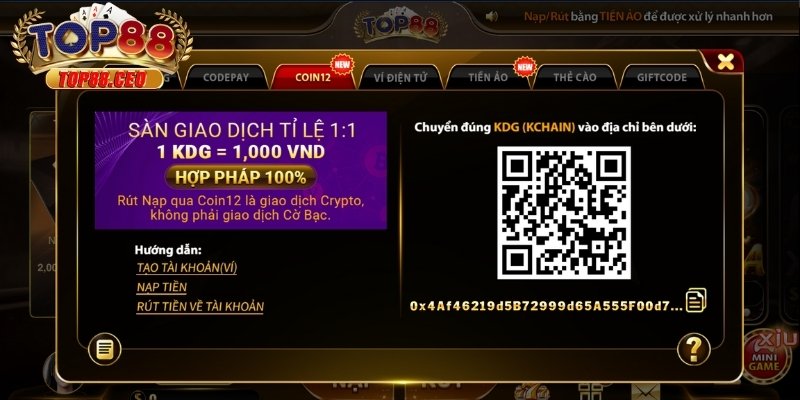 Một số lưu ý khi nạp tiền Top88